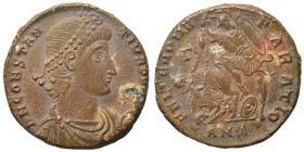 Constantius II, 337-361. Centenionalis (bronze, 5.60 g, 22 mm), Antioch. D N CONSTAN-TIVS P F AVG Pearl-diademed, draped and cuirassed bust of Constan...