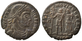 Vetranio, 350. Maiorina (silvered bronze, 4.60 g, 23 mm). D N VETRANIO P F AVG Laureate, draped and cuirassed bust of Vetranio to right; behind, A. Re...