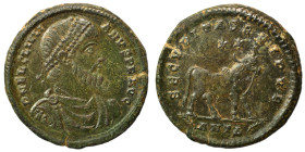 Julian II, 360-363. Double Maiorina (bronze, 8.49 g, 28 mm), Antioch. D N FL CL IVLIANVS P F AVG Pearl-diademed, draped and cuirassed bust to right. R...