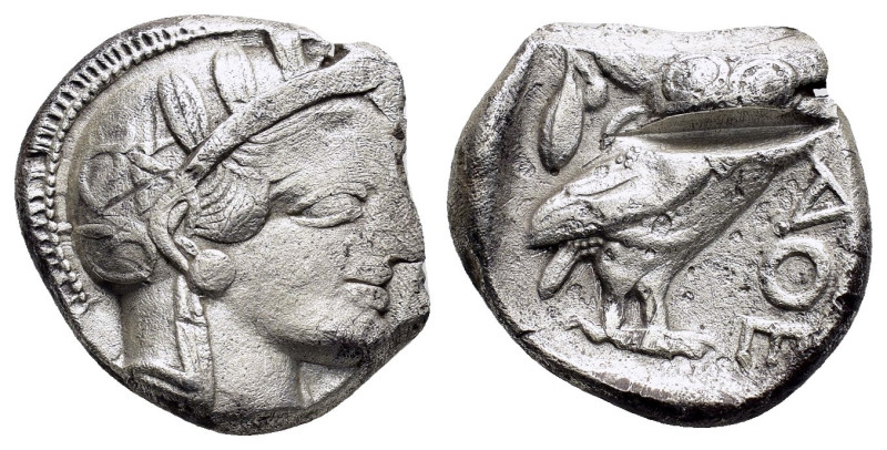 ATTICA. Athens.(Circa 454-404 BC).Tetradrachm.

Obv : Helmeted head of Athena ri...