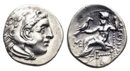 KINGS of MACEDON. Alexander III The Great.(336-323 BC).Abydos.Drachm. 

Obv : Head of Herakles right, wearing lion skin.

Rev : AΛΕΞΑΝΔΡΟΥ.
Zeus seate...