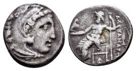 KINGS of MACEDON. Alexander III The Great. (336-323 BC).Kolophon.Drachm. 

Obv : Head of Herakles right, wearing lion skin.

Rev : AΛEΞANΔPOY.
Zeus se...
