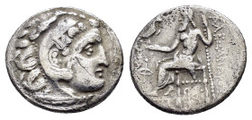 KINGS of MACEDON. Alexander III The Great.(336-323 BC).Kolophon.Drachm. 

Obv : Head of Herakles right, wearing lion skin.

Rev : AΛΕΞΑΝΔΡΟΥ.
Zeus sea...