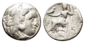 KINGS of MACEDON. Alexander III The Great.(336-323 BC).Kolophon.Drachm. 

Obv : Head of Herakles right, wearing lion skin.

Rev : AΛΕΞΑΝΔΡOY.
Zeus sea...