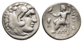 KINGS of MACEDON. Alexander III The Great.(336-323 BC). Drachm.Magnesia.

Obv : Head of youthful Herakles to right, wearing lion's skin headdress.

Re...