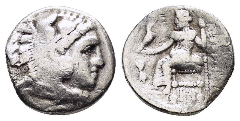 KINGS of MACEDON. Alexander III The Great.(336-323 BC). Drachm. Miletos. Lifetim...