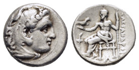 KINGS of MACEDON. Alexander III The Great.(336-323 BC). Drachm. Sardes.

Obv : Head of Herakles right, wearing lion skin.

Rev : AΛEΞANΔPOY.
Zeus seat...