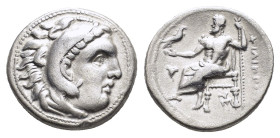 KINGS of MACEDON. Philip III Arrhidaios.(336-323 BC). Drachm. Sardes.

Obv : Head of Herakles right, wearing lion skin.

Rev : ΦΙΛΙΠΠΟΥ.
Zeus seated l...