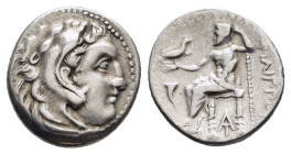 KINGS of MACEDON. Philip III Arrhidaios.(323-317 BC).Drachm.Magnesia ad Maeandrum.

Obv : Head of Herakles right, wearing lion skin.

Rev : Zeus Aëtop...