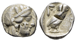EGYPT.Pharaonic Kingdom.Uncertain pharaoh.(Late 5th-mid 4th centuries BC).Tetradrachm.

Obv : Helmeted head of Athena right, with frontal eye.

Rev : ...