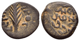 JUDAEA. Procurators. Porcius Festus.(59-62).Jerusalem.Ae.

Obv : NЄP ωNO C.
Legend in three lines within wreath.

Rev : CΛKI ΛO.
Palm frond.
RPC I onl...