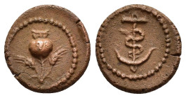 PHRYGIA. Ancyra. Pseudo-autonomous (1st-2nd centuries). Ae.

Obv : Poppy between two grain ears.

Rev : Serpent-entwined anchor.
Lindgren I A884B.

Co...