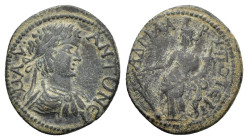 PHRYGIA. Hadrianopolis. Caracalla (198-217). Ae.

Obv : M AY ANTUNEI.
Laureate and draped bust right.

Rev : AΔPIA ARX ΠOTEITOY.
Tyche standing left w...