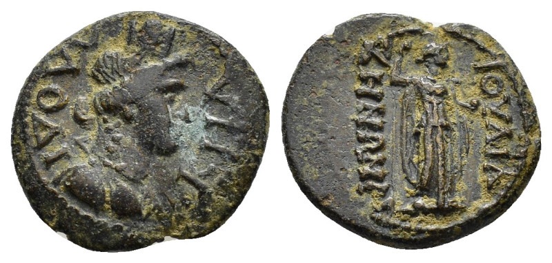 PHRYGIA. Laodicea ad Lycum. Nero (54-68). Ae. 

Obv : ΛAOΔIKΗA.
Turreted and dra...