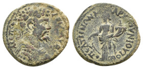 PHRYGIA. Peltae. Septimius Severus (193-211). Ae.

Obv : Λ CEΠ CEVHPOC Π AYΓO.
Laureate and cuirassed bust right.

Rev : ΠEΛTHNΩNMA PX IOVNIOV TOB.
Ty...