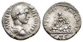 CAPPADOCIA. Caesarea. Caracalla (Caesar, 196-198). Drachm. 

Obv : M AVPH ANTωN KAI.
Bareheaded, draped and cuirassed bust right.

Rev : MHTPOΠO KAICA...