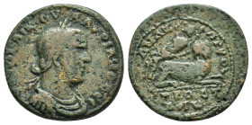 CILICIA. Anazarbus. Valerian I (253-260). Ae.

Obv : AVT K Π ΛIK OVAΛЄPIANOC CЄ.
Laureate, draped and cuirassed bust right.

Rev : ANASAPBOV MHTPO / Γ...
