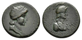 CILICIA. Augusta. Livia (Augusta, 14-29). Ae.

Obv : Draped bust of Livia right.

Rev : AYΓOYΣTANΩN AI.
Helmeted bust of Athena right, wearing aegis.
...