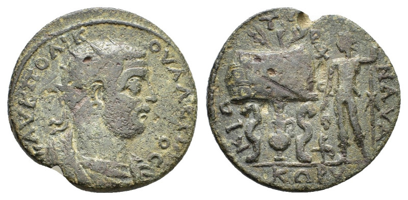 CILICIA. Corycus. Valerian I (253-260). Ae.

Obv : AV K ΠO ΛIK OVAΛЄPIANOC.
Radi...
