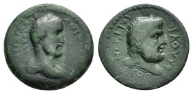 CILICIA. Flaviopolis. Antoninus Pius (138-161). Ae.

Obv: ΑVΤ ΚΑΙ ΤΙ ΑΙΛ ΑΔΡ ΑΝΤωΝЄΙΝΟС СЄΒ.
Laureate and draped bust of Antoninus Pius right.

Rev: Φ...