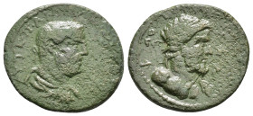 CILICIA.Flaviopolis-Flavias. Valerian I. (253-260).Ae.

Obv : Laureate, draped, and cuirassed bust right.

Rev : Diademed bust of Kronos right.
Ziegle...