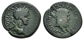CILICIA. Irenopolis-Neronias. Caracalla (198-217). Ae.

Obv : AYTO ANTWNEINOC.
Laureate head right .

Rev : IPENOΠOΛITWN AXP.
Bareheaded head of Herak...