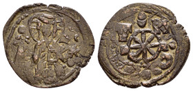 NICEPHORUS III BOTANIATES.(1078-1081).Constantinople.Follis. 

Obv : IC - XC.
Christ Pantokrator standing facing; star to left and right.

Rev : C - Φ...