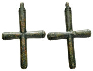 BYZANTINE EMPIRE.Bronze Cross.(8th-10th century).Ae.

Condition : Good very fine.

Weight : 37.75 gr
Diameter : 71 mm