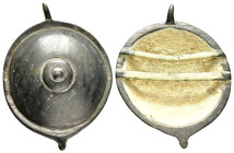 ANCIENT BYZANTINE BRONZE AMULET.(11th-15th).Ae.

Condition : Good very fine.

Weight : 26.38 gr
Diameter : 62 mm