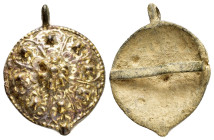 ANCIENT BYZANTINE BRONZE AMULET.(11th-15th).Ae.

Condition : Good very fine.

Weight : 13.94 gr
Diameter : 45 mm