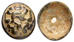 ANCIENT BYZANTINE BRONZE AMULET.(11th-15th).Ae.

Condition : Good very fine.

Weight : 11.39 gr
Diameter : 30 mm