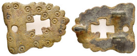ANCIENT BYZANTINE BRONZE MILITARY BUCKLE.(7st-9th century).Ae.

Condition : Good very fine.

Weight : 15.43 gr
Diameter : 40 mm