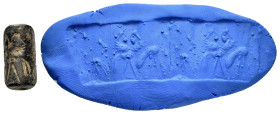 SUMERIAN.Stone cylinder seal.emdet Nasr Period.(circa 3100-2900 BC).

Condition : Good very fine.

Weight : 4.21 gr
Diameter : 23 mm