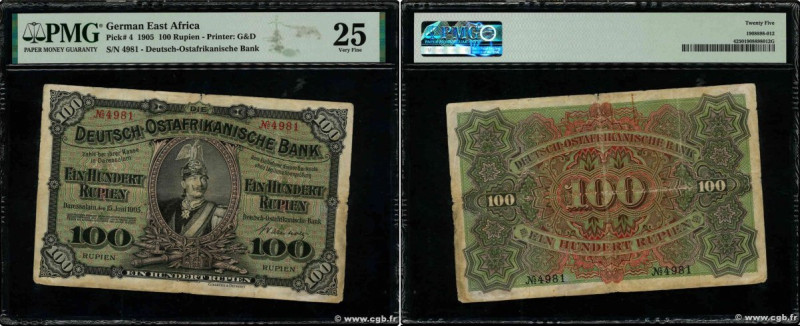 Country : GERMAN EAST AFRICA 
Face Value : 100 Rupien 
Date : 15 juin 1905 
Peri...