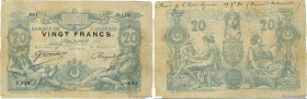 Country : ALGERIA 
Face Value : 20 Francs Faux 
Date : 27 août 1884 
Period/Province/Bank : Banque de l'Algérie 
Catalogue reference : P.15x 
Addition...