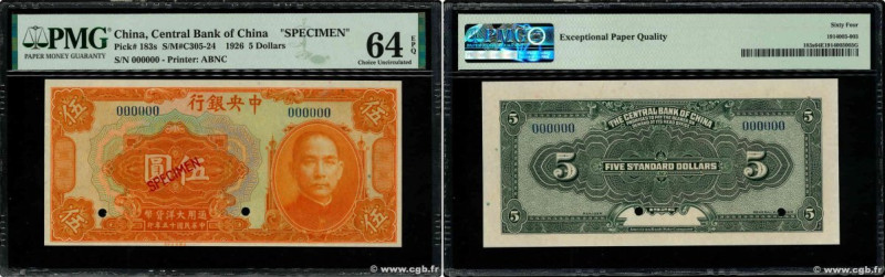 Country : CHINA 
Face Value : 5 Dollars Spécimen 
Date : 1926 
Period/Province/B...