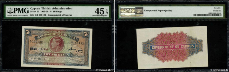 Country : CYPRUS 
Face Value : 5 Shillings 
Date : 06 octobre 1947 
Period/Provi...