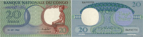 Country : CONGO REPUBLIC 
Face Value : 20 Francs 
Date : 15 juillet 1962 
Period/Province/Bank : Banque Nationale du Congo 
Catalogue reference : P.4a...
