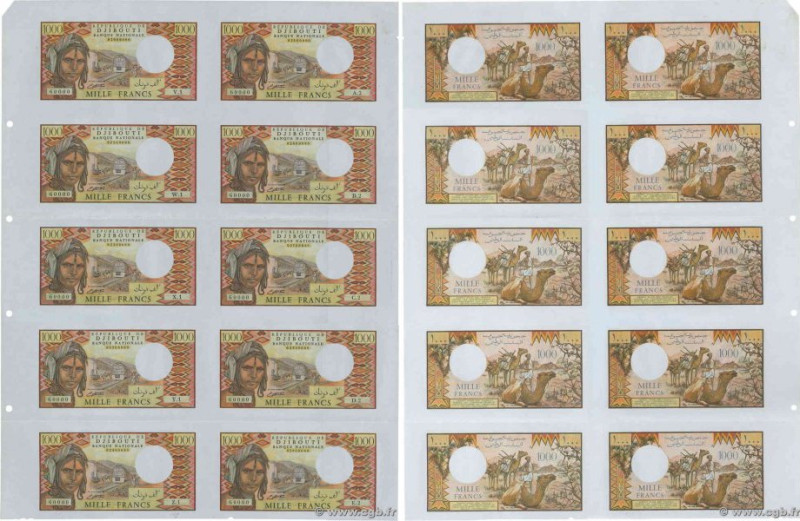 Country : DJIBOUTI 
Face Value : 1000 Francs Planche 
Date : (1988) 
Period/Prov...