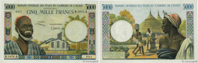 Country : WEST AFRICAN STATES 
Face Value : 5000 Francs 
Date : (1975) 
Period/Province/Bank : B.C.E.A.O. 
Department : Côte d'Ivoire 
Catalogue refer...