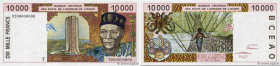 Country : WEST AFRICAN STATES 
Face Value : 10000 Francs Épreuve 
Date : 1992 
Period/Province/Bank : B.C.E.A.O. 
Department : Togo 
Catalogue referen...