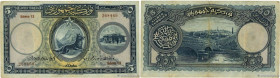 Country : TURKEY 
Face Value : 5 Livres 
Date : (1926) 
Period/Province/Bank : State Notes of the Ministry of Finance 
Catalogue reference : P.120a 
A...