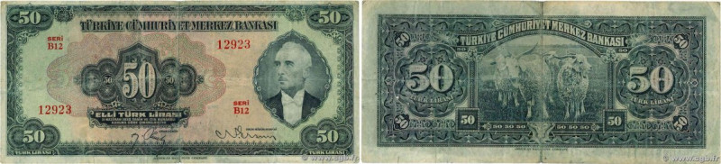 Country : TURKEY 
Face Value : 50 Lira 
Date : (1947) 
Period/Province/Bank : Tü...