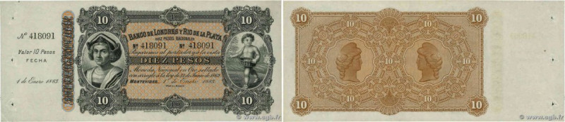 Country : URUGUAY 
Face Value : 10 Pesos Non émis 
Date : 01 janvier 1883 
Perio...