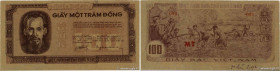 Country : VIETNAM 
Face Value : 100 Dong 
Date : (1952) 
Period/Province/Bank : Giay Bac Viet Nam 
Catalogue reference : P.40c 
Alphabet - signatures ...