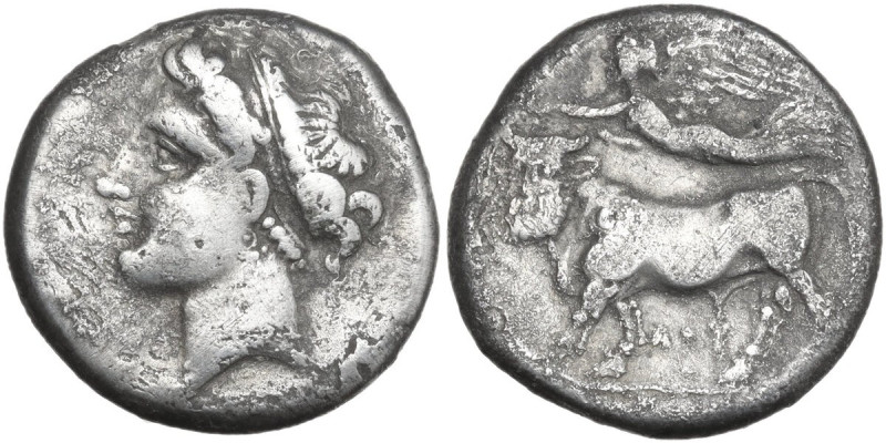 Greek Italy. Central and Southern Campania, Neapolis. AR Nomos, 395-385 BC. Obv....