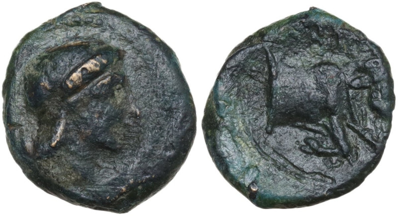 Greek Italy. Central and Southern Campania, Neapolis. AE 12 mm, 300-275 BC. Obv....