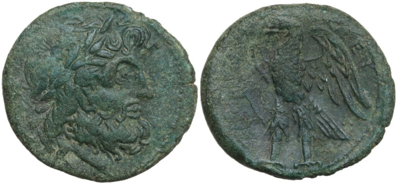 Greek Italy. Bruttium, The Brettii. AE Unit (Drachm), 214-211 BC. Obv. Laureate ...