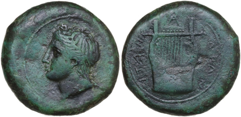 Sicily. Adranon. AE Litra(?), c. 339-317 BC. Obv. Laureate head of Apollo left. ...