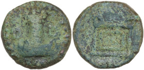 Sicily. Panormos. Roman Rule. AE 16 mm, 1st century BC (Triumviral period?). Obv. Tower flanked by D-D. Rev. Rectangular altar. RPC I 637; CNS I 161. ...